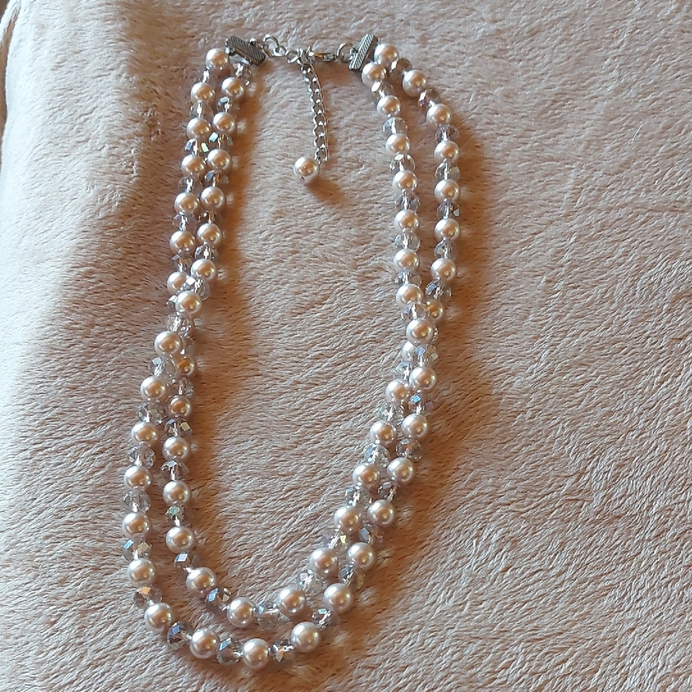 Cream Double Strand Pearl Necklace